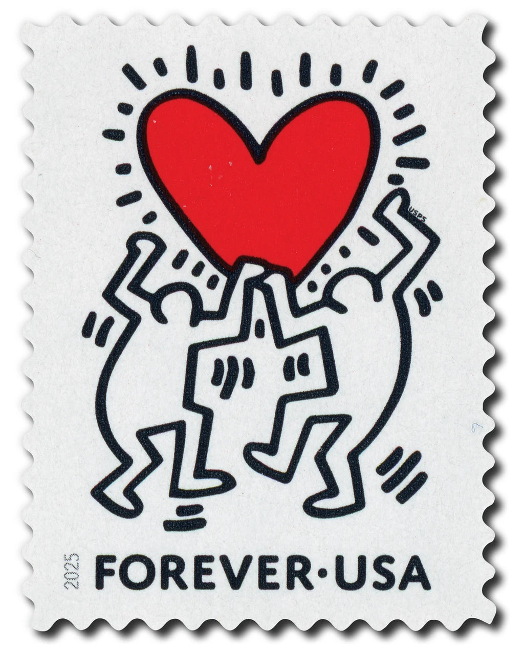2025 Keith Haring Love Forever Stamps (5 Panes - 100 Total)