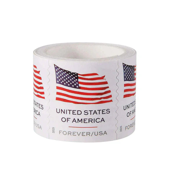 2025 American Flag Roll of 100 Sealed USPS Forever Postage Stamps