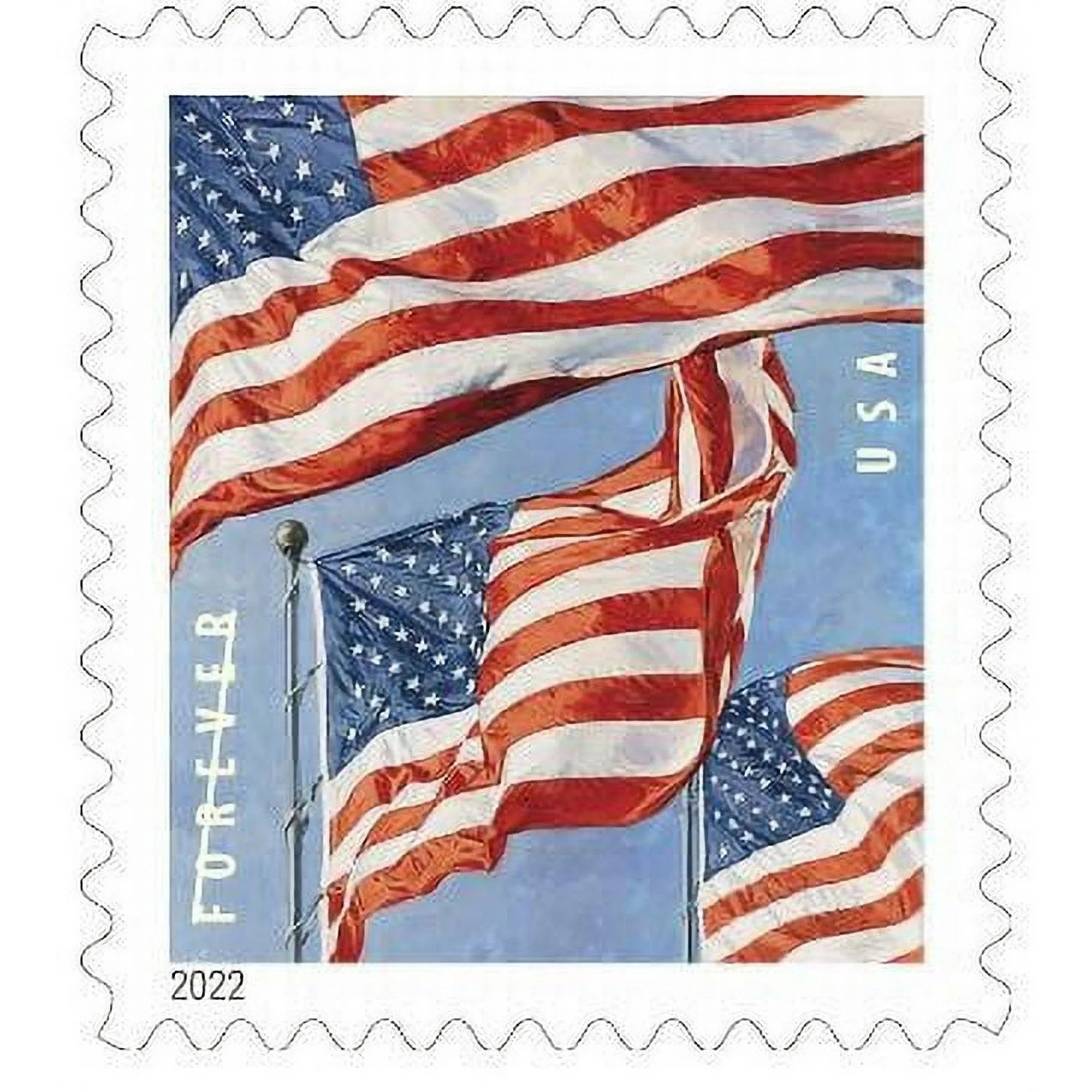 2022 American Flag Roll of 100 Sealed USPS Forever Postage Stamps