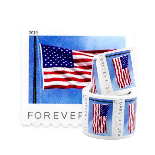 2019 USPS American Flag Forever Postage Stamps (Roll of 100)