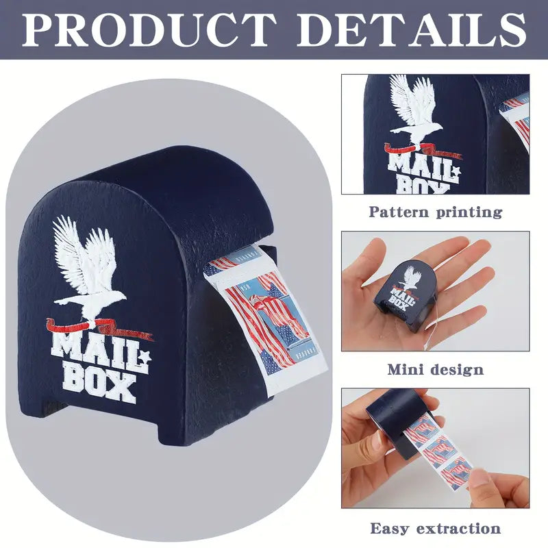 Stamp dispenser (Wooden, Blue) for Roll/Coil of 100