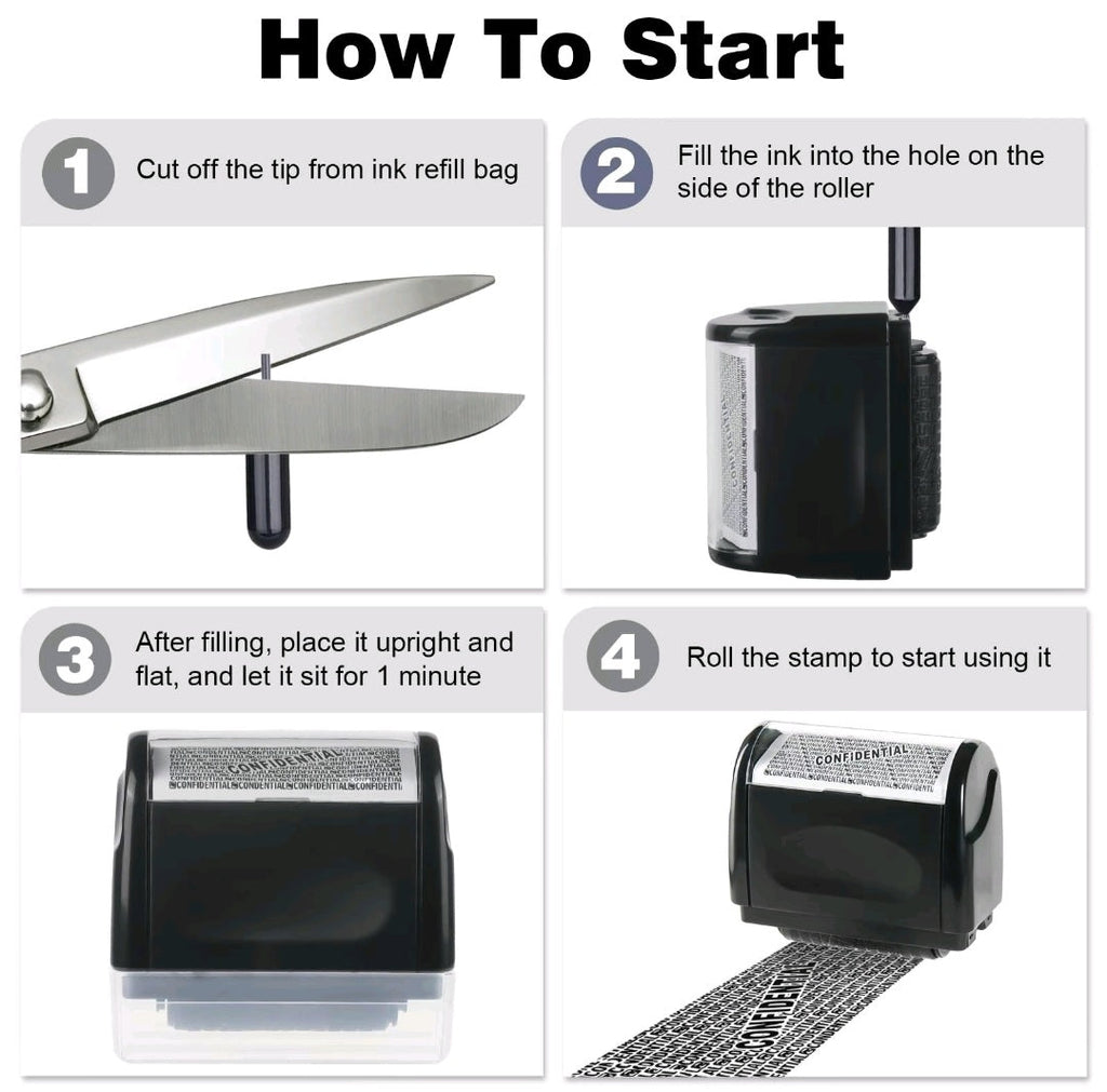 Identify Information Protection roller LARGE. 1 ink cartridge. (colors will vary)