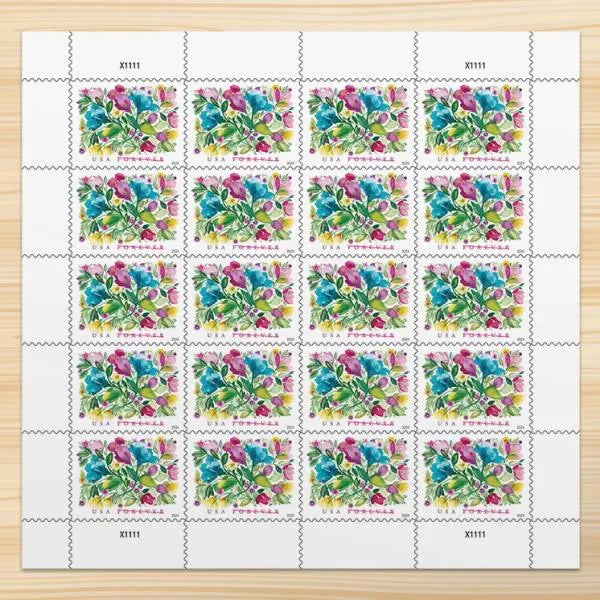 Celebration Blooms 2025 Forever Stamps (5 Panes - 100 Total)