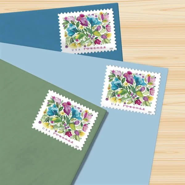Celebration Blooms 2025 Forever Stamps (5 Panes - 100 Total)