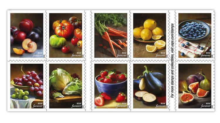 Summer Vegetables USPS Forever Postage Stamps (5) books of 20 (100 total)